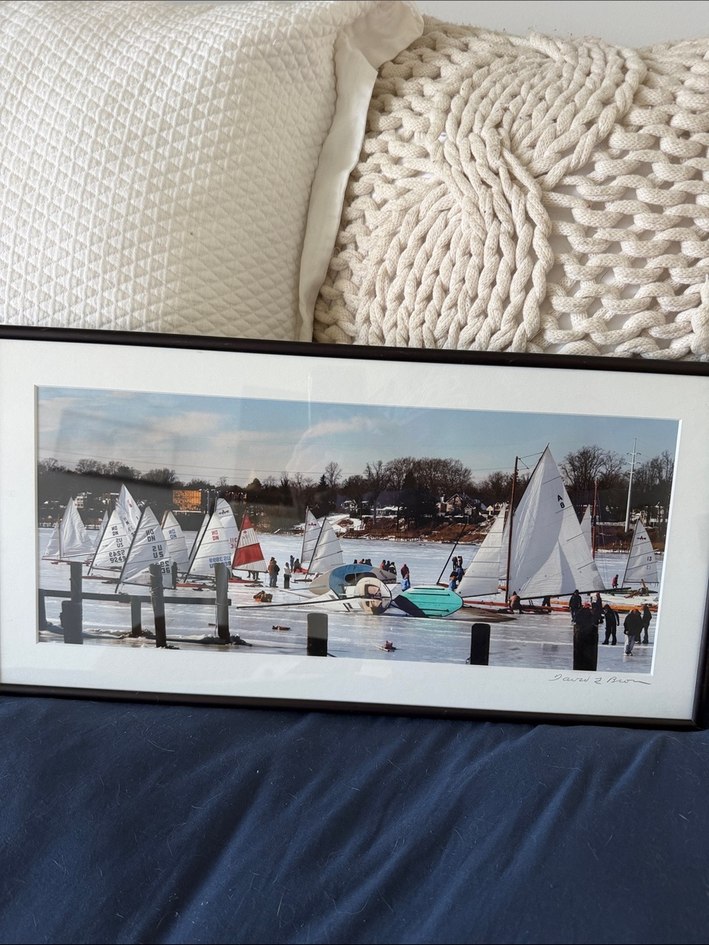 David L Brown - Framed Ice Boating Wall Art